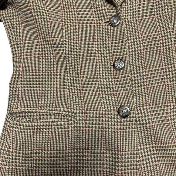 Vintage Jaclyn Smith Blazer 10 Classic Brown Tweed Faux Suede Trim Equestrian M - Picture 11 of 14